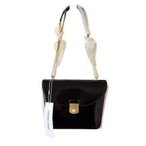 Double Link Flap Convertible Leather Shoulder Bag Veronica Beard - NEW
